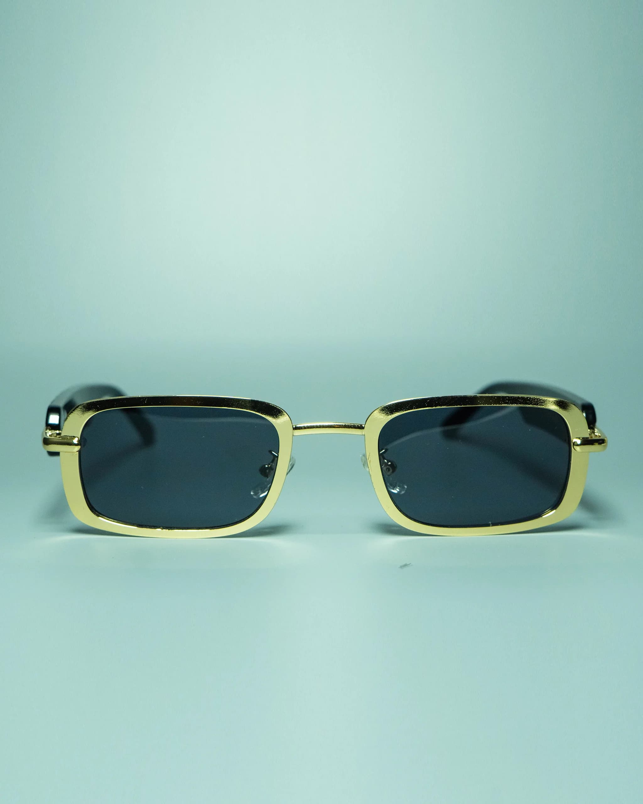 Valen Gold – Unisex Rectangular Metal Sunglasses | Aureto